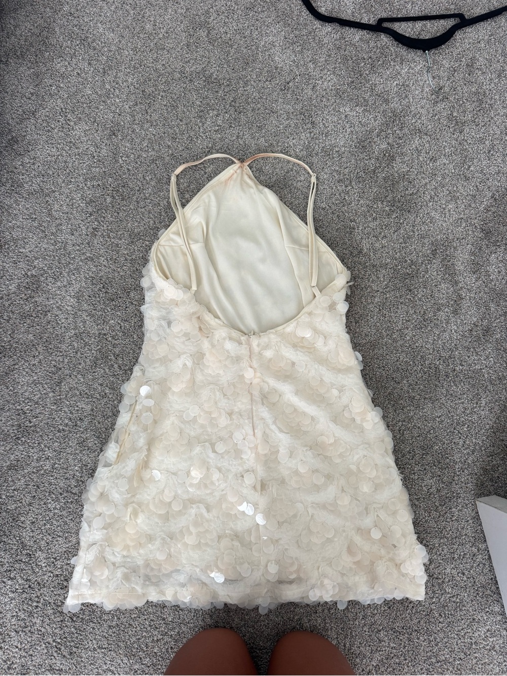 Ivory Sequin Mini Dress - Picture 2 of 3